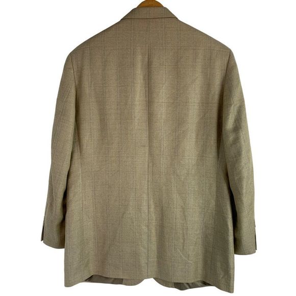 Oscar De La Renta Sport Coat 42R Silk Linen Wool 3 Button EUC 6343 Ventless - Picture 7 of 9